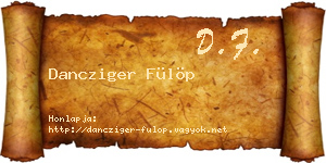 Dancziger Fülöp névjegykártya
